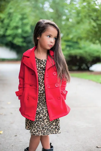 Unik Baby Girls Fleece Coat with Buttons (Sizes 2–4)