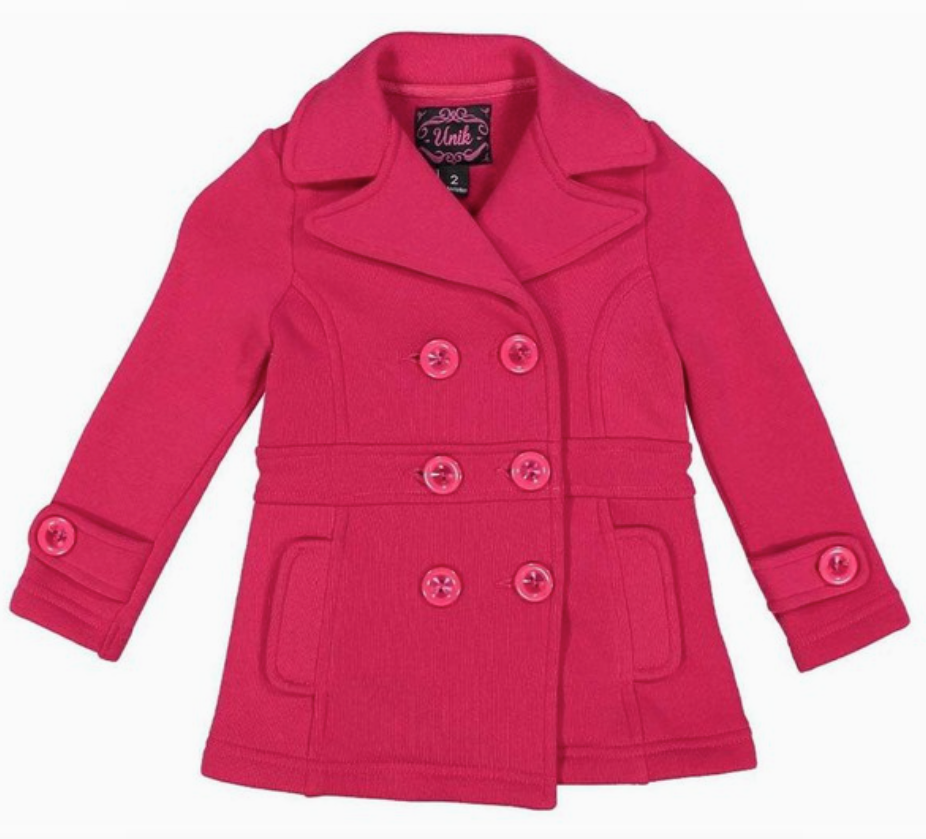 Unik Baby Girls Fleece Coat with Buttons (Sizes 2–4)