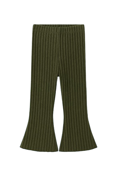 SHEIN Girls' Ribbed Wide Leg Pants