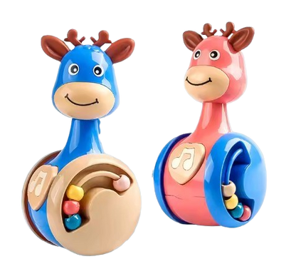 Safe Haven & CO Gliding Deer Tumbler Toy – Musical Push Toy for Babies (3–12 Months)