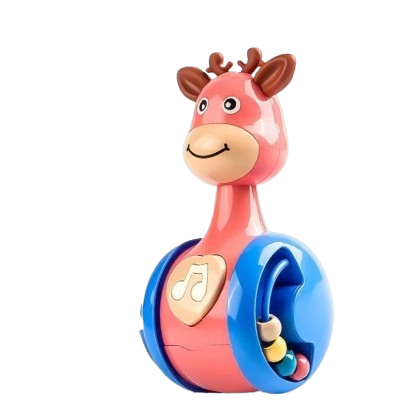 Safe Haven & CO Gliding Deer Tumbler Toy – Musical Push Toy for Babies (3–12 Months)