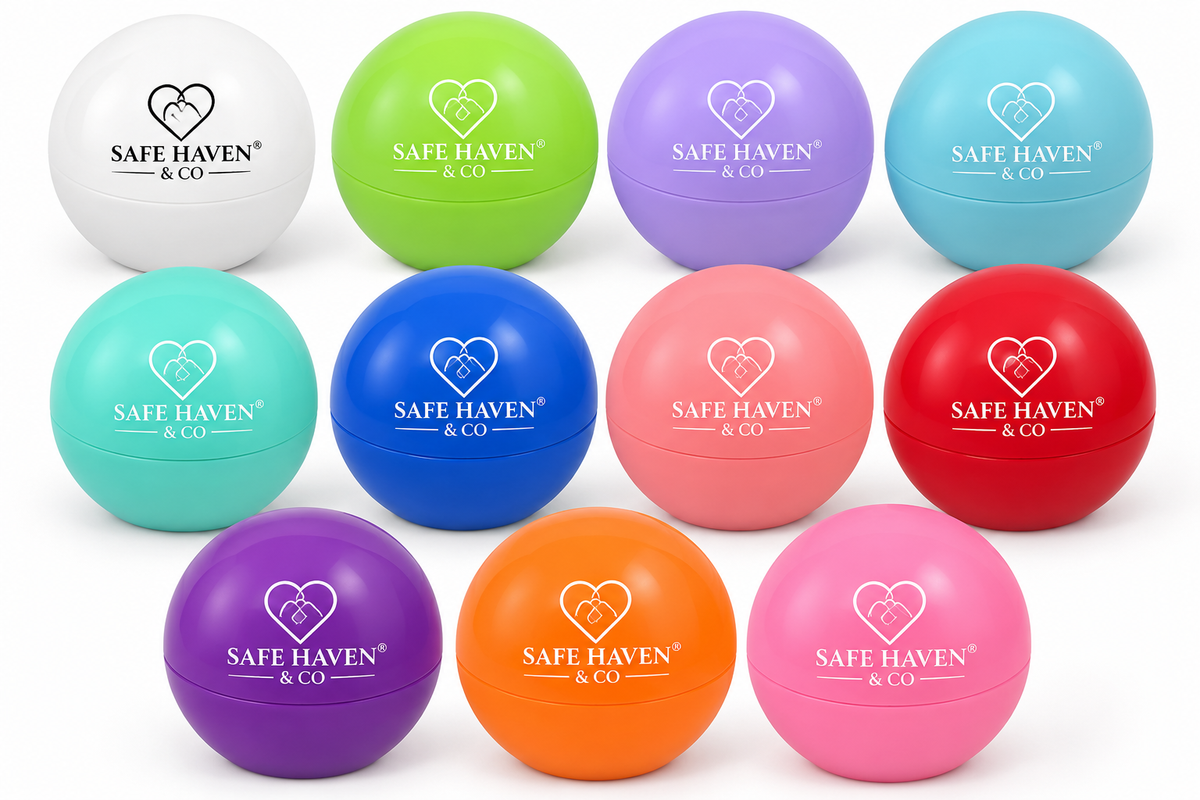 Safe Haven & CO Round Ball Lip Balm – Vanilla & Fruit Flavors
