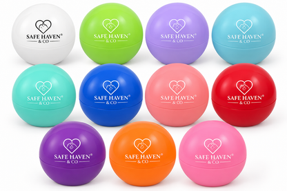 Safe Haven & CO Round Ball Lip Balm – Vanilla & Fruit Flavors