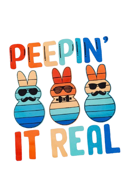 Baby Boys Gray "Peepin' It Real" Easter Bunny Graphic Romper