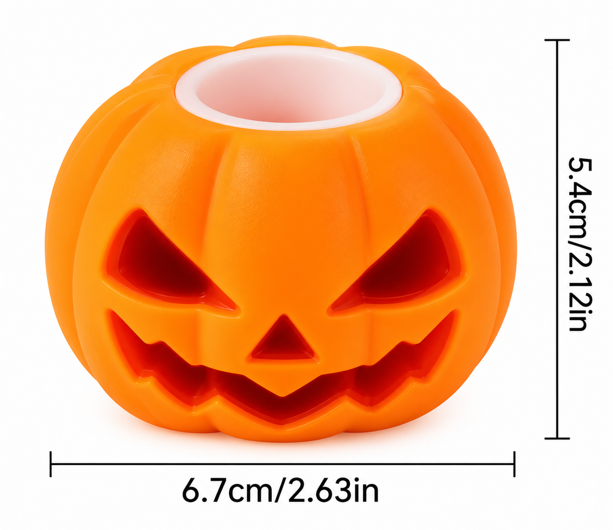 2-Pack Halloween Skull Bat & Pumpkin Ghost Rubber Squeeze Stress Relief Toys – Light-Up or Standard