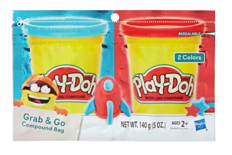 Hasbro Play-Doh Grab & Go Compound Bags – 2-Pack Assorted Colors (5 oz)
