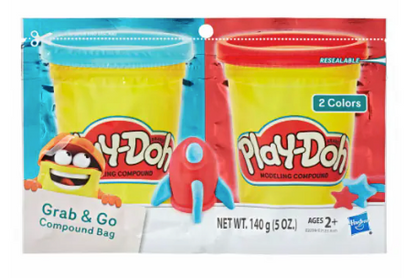 Play-Doh Grab & Go Compound Bags – 2-Pack Assorted Colors (5 oz)