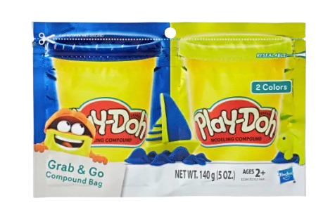 Hasbro Play-Doh Grab & Go Compound Bags – 2-Pack Assorted Colors (5 oz)
