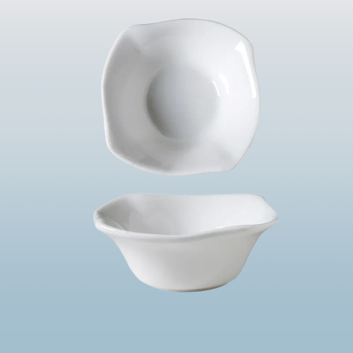 Pure White Porcelain Mini Dipping Bowls – Square or Wavy Edge