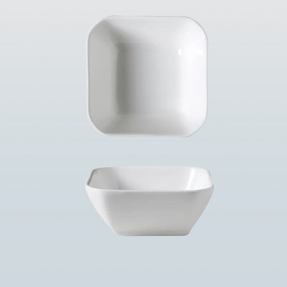 Pure White Porcelain Mini Dipping Bowls – Square or Wavy Edge