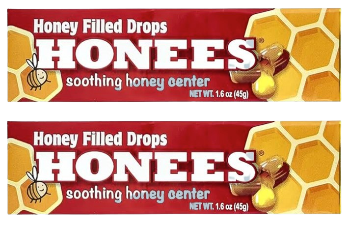 Honees Original Honey Drops Candy – Honey Filled Throat Lozenges (2-Pack)