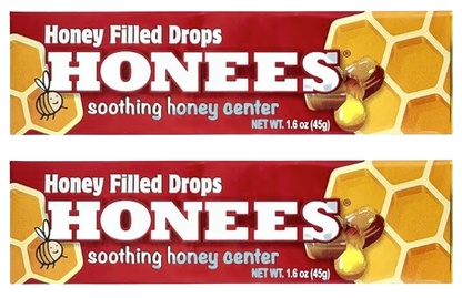 Honees Original Honey Drops Candy – Honey Filled Throat Lozenges (2-Pack)