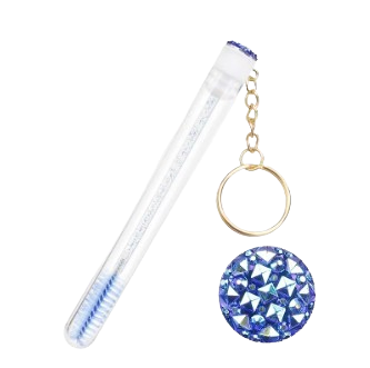 Mini Lash Brush Tube Keychain with Spoolie Wand – Decorative Mascara Brush Holder