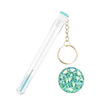 Mini Lash Brush Tube Keychain with Spoolie Wand – Decorative Mascara Brush Holder