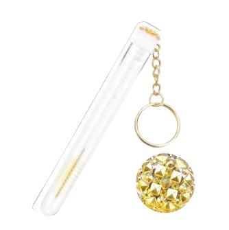 Mini Lash Brush Tube Keychain with Spoolie Wand – Decorative Mascara Brush Holder