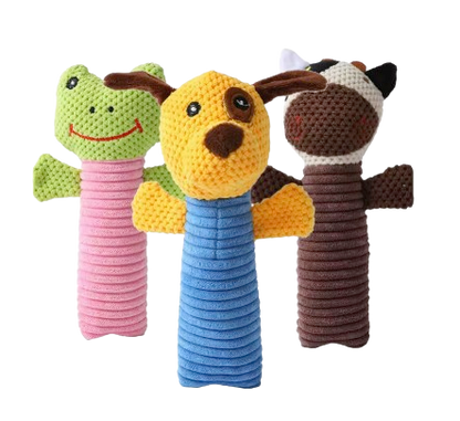 Plush Squeaky Pet Chew Toy – Soft Animal Design for Dogs, 3-Pack