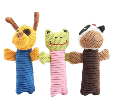 Plush Squeaky Pet Chew Toy – Soft Animal Design for Dogs, 3-Pack
