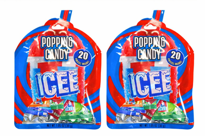 ICEE Popping Candy (2 Pack) – 20 Mini Packs Each, Assorted Flavors Fizzy Candy