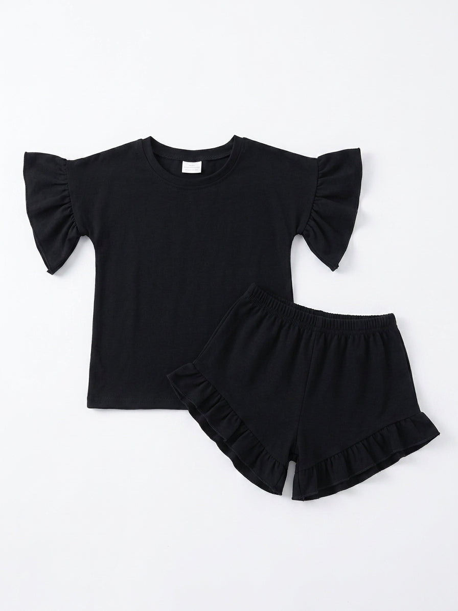 Black ruffle set