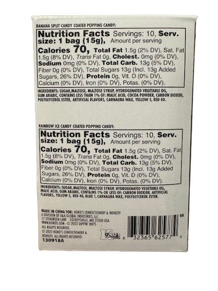 2-Pack Dippin’ Dots Popping Candy – Banana Split & Rainbow Ice