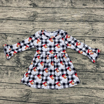 Checkered santa bell sleeve dress