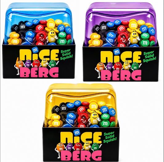 Berg Cube 1.5-Inch Mini Squishy Sensory M&M's Fidget Toy