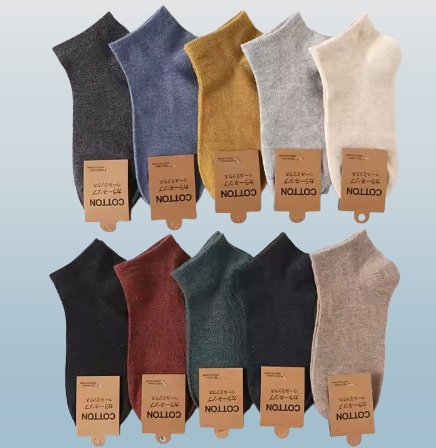 Cotton Ankle Socks, Breathable Moisture-Wicking, 2 Pack