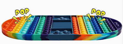 Jumbo Pop It Chess Board Fidget Game for Kids with Dice – Rainbow Sensory Toy