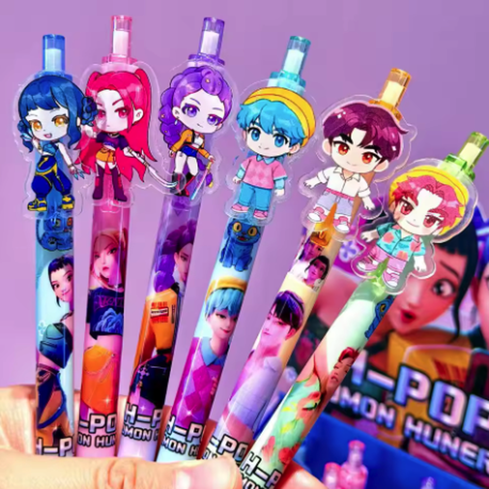 K-Pop Demon Hunter Character Gel Pens, 3-Piece Set