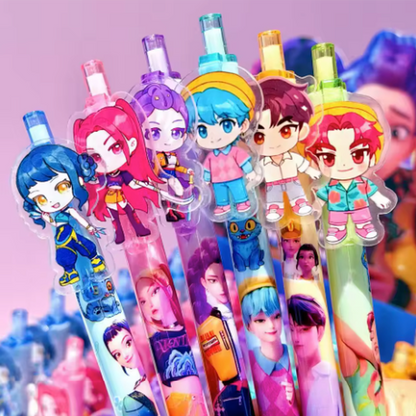 K-Pop Demon Hunter Character Gel Pens, 3-Piece Set