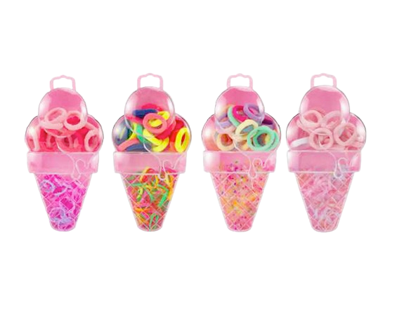 Girls Ice Cream Cone Hair Ties Accessory Set