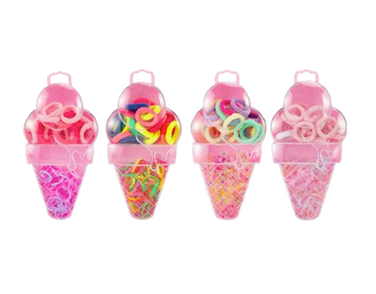 Girls Ice Cream Cone Hair Ties Accessory Set