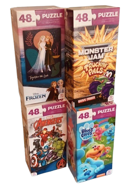 Kids 48-Piece Puzzle – Frozen, Monster Jam, Avengers, and Blue’s Clues