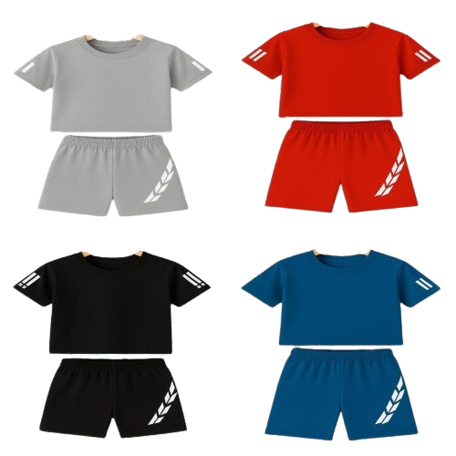 SHEIN Boys' 2-Piece Activewear Sports Set – Short Sleeve Top & Elastic Shorts (4Y–10Y)