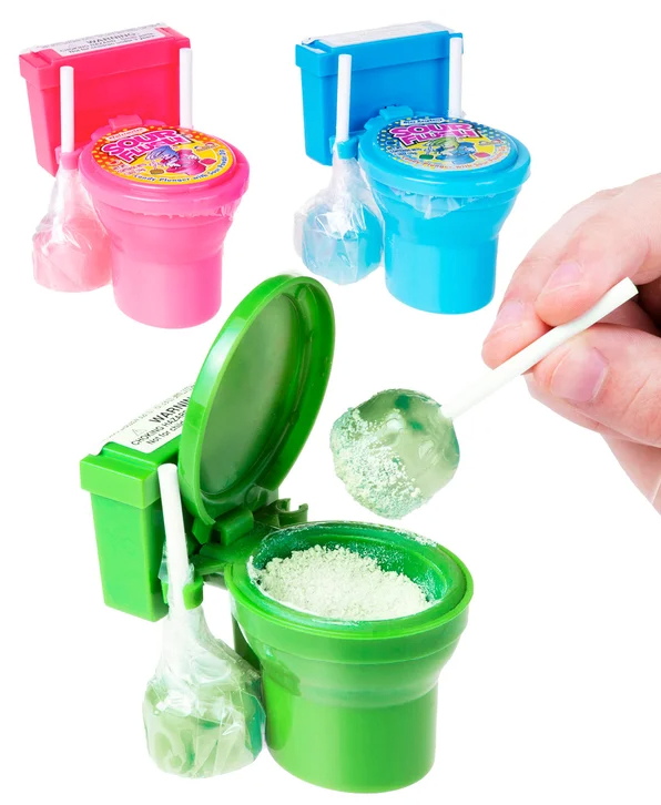 Kidsmania Sour Flush Powder Candy Toilet Cups, 3-Pack – 1.38 oz Each
