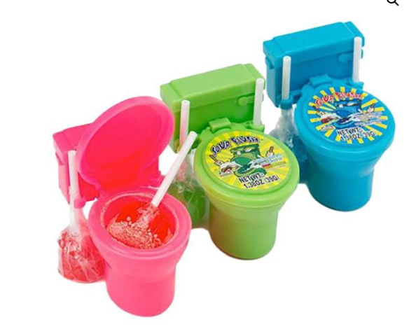 Kidsmania Sour Flush Powder Candy Toilet Cups, 3-Pack – 1.38 oz Each