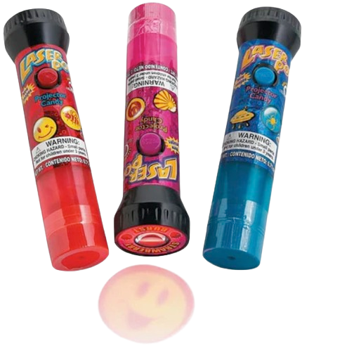 Kidsmania Laser Pop Candy with Light Toy, 0.74 oz, Assorted Flavors