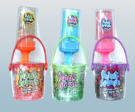 Paint Splash Lollipop with Sour Syrup Dip