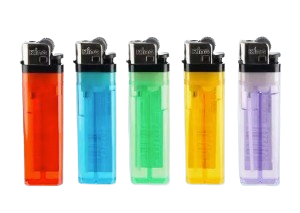 King Classic Disposable Butane Lighter – 5 Pack, Adjustable Flame, Multi-Color