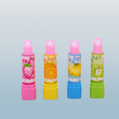 Lipstick-Shaped Fruit Scented Erasers