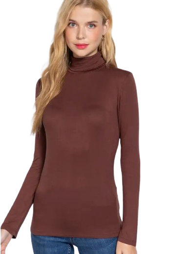 Active Basic USA Women’s Long Sleeve Turtleneck Rayon Spandex Top, Sizes S–L