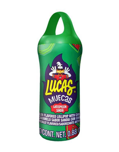 Lucas Muecas Powder Candy with Lollipop 2 Count – Chamoy or Watermelon