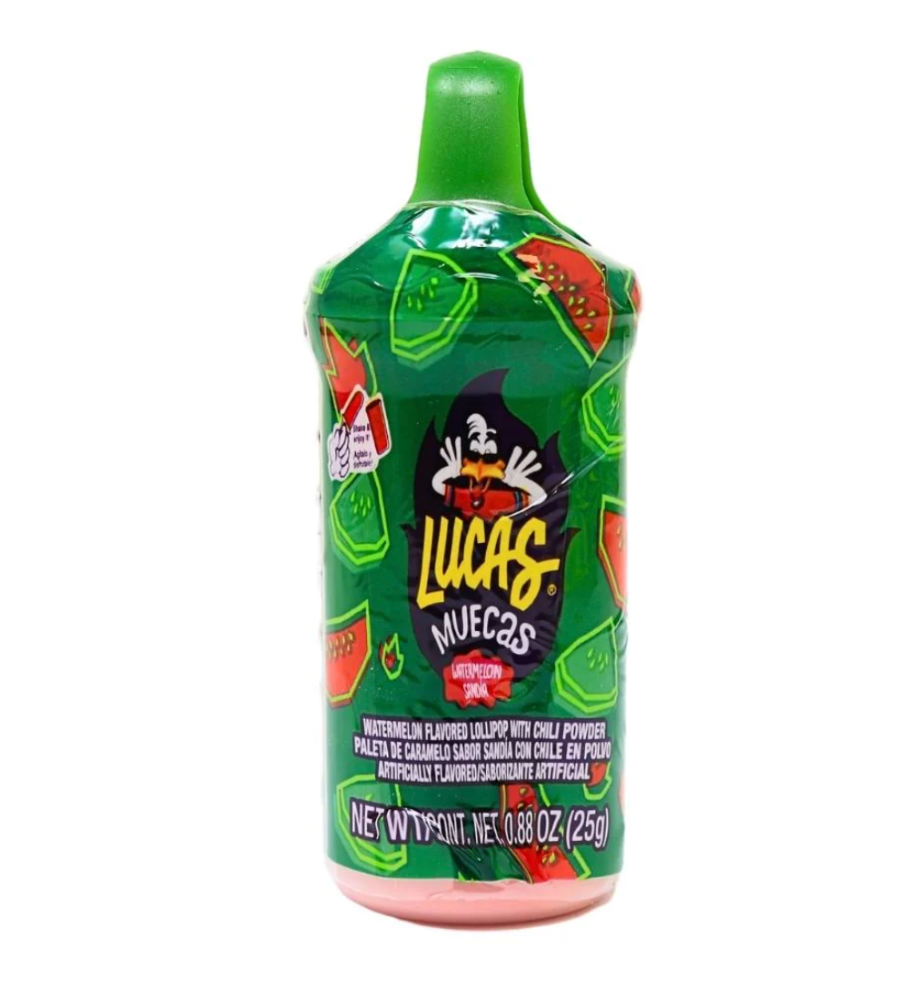 Lucas Muecas Powder Candy with Lollipop 2 Count – Chamoy or Watermelon