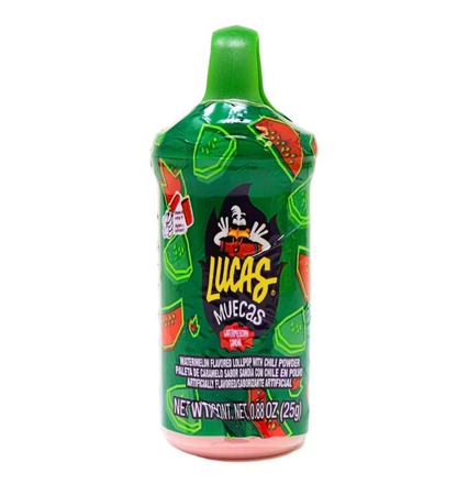 Lucas Muecas Powder Candy with Lollipop 2 Count – Chamoy or Watermelon
