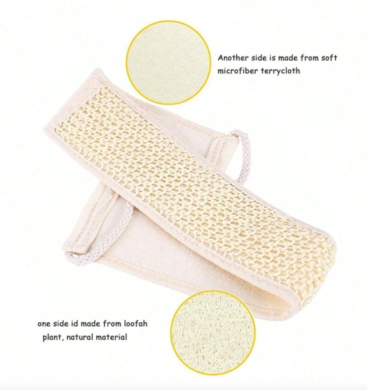 Exfoliating Loofah Back Scrubber with Dual-Sided Design – Bath & Shower Body Sponge Strap