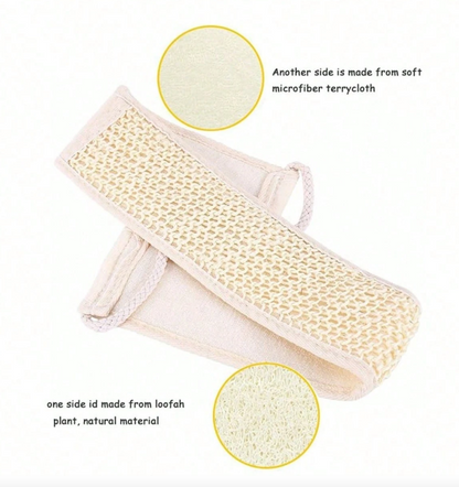 Exfoliating Loofah Back Scrubber with Dual-Sided Design – Bath & Shower Body Sponge Strap
