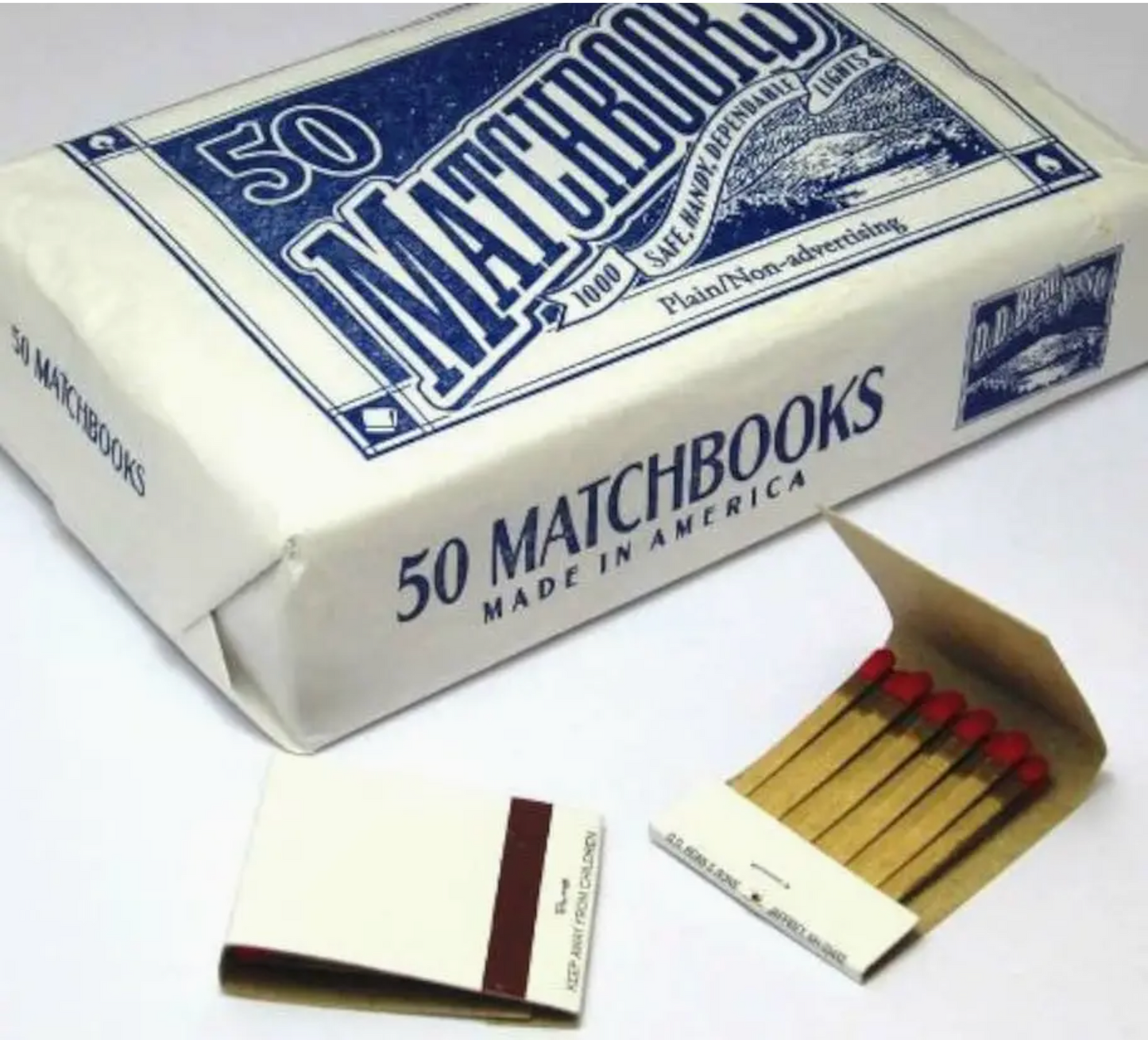 50 Pack Matchbooks Safety Matches Bulk Strike Matches
