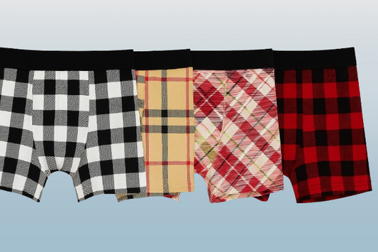 Men's Plaid Cotton Boxer Briefs