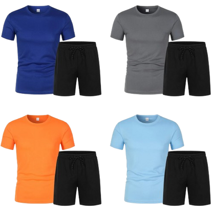 Men’s Casual Sportswear Set – Short Sleeve T-Shirt & Drawstring Shorts