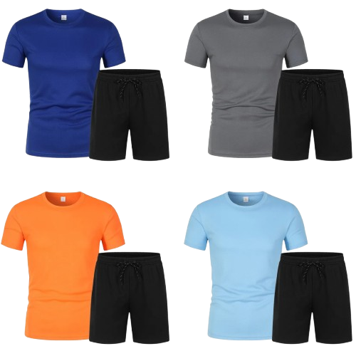 Safe Haven & CO Men’s Casual Sportswear Set – Short Sleeve T-Shirt & Drawstring Shorts